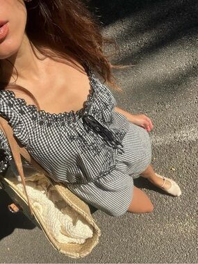 Doen Nera top in gingham print